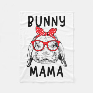 Mama Rabbit Mom Mother's Day Fleece Blanket