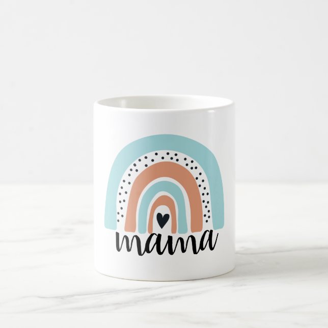 Mama Rainbow Blue Peach Coffee Mug (Center)