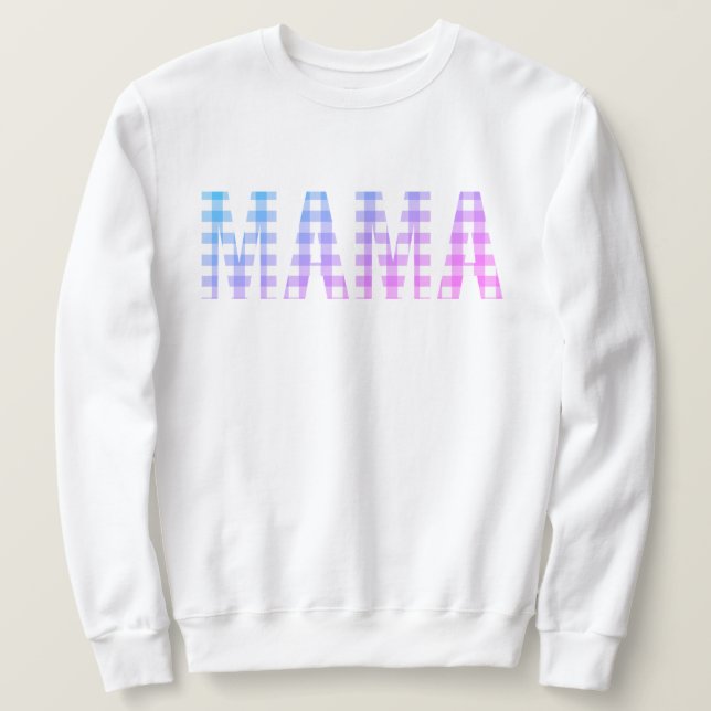 Mama Rainbow Plaid  Sweatshirt (Design Front)