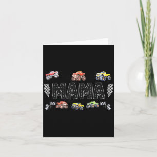 Mama Retro Monster Truck Family Crew Birthday Card