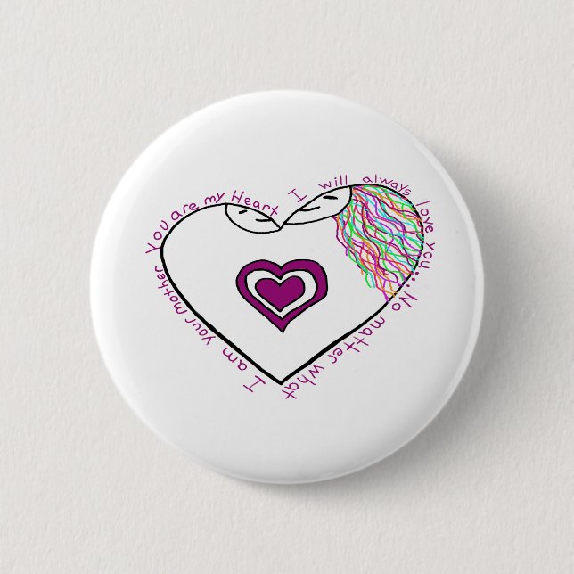 Mama Reveal Drawing and Poem 2 Inch Round Button (Front)