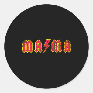 Mama Rocks Rock And Roll Mother's Day New Moms Dis Classic Round Sticker