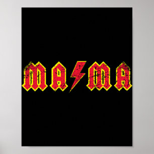 Mama Rocks Rock And Roll Mother's Day New Moms Dis Poster