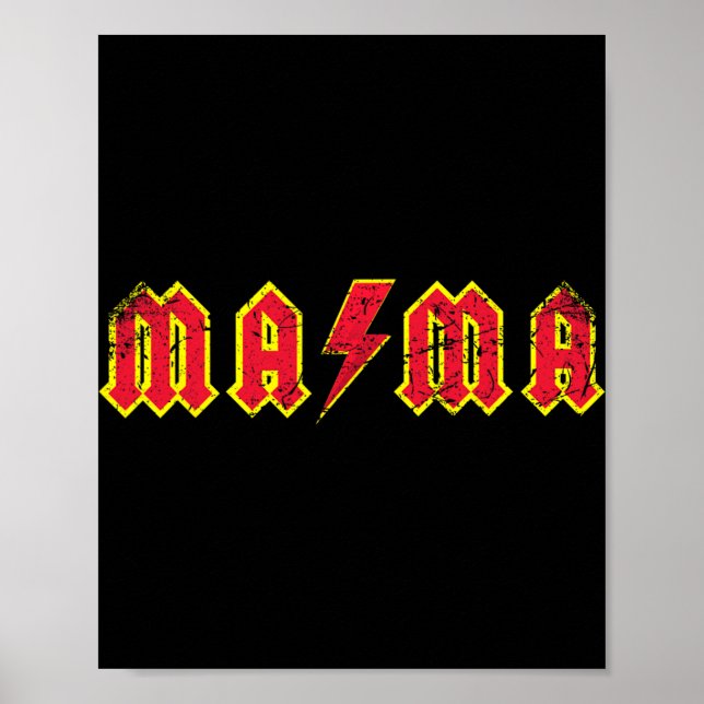 Mama Rocks Rock And Roll Mother's Day New Moms Dis Poster (Front)