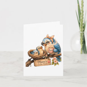 Mama’s Cozy Nest – Sweet Bird Family Greeting Card