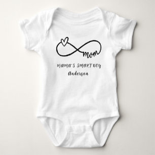 MAMA"S SMART BOY Personalized Name Cute Baby Bodysuit