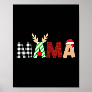 Mama Santa Christmas Family Matching Pyjamas Mama Poster