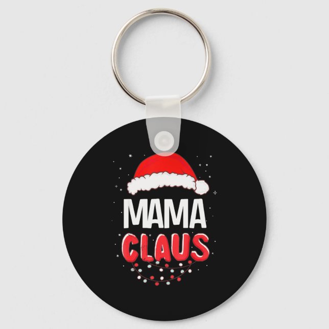Mama Santa Claus Christmas Matching Costume  Keychain (Front)