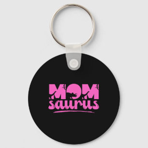 Mama Saurus T-rex Dinosaur Mother Saurus Family Ma Keychain