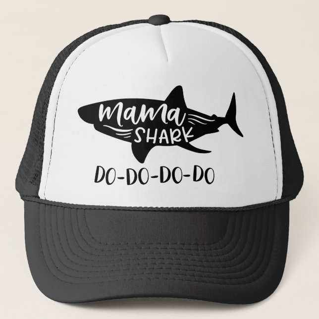 Mama Shark Do-Do-Do-Do Mommy Shark Funny Trucker Hat (Front)