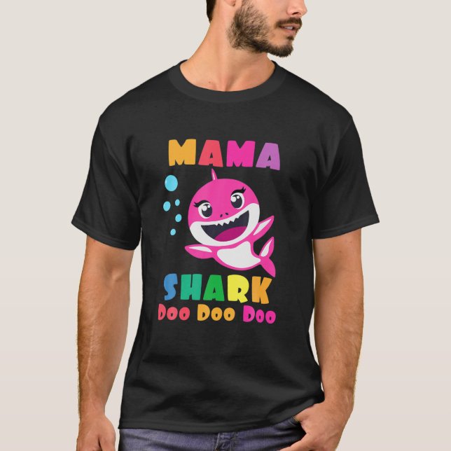 Mama Shark Gift Cute Baby Shark Family Matching T-Shirt (Front)