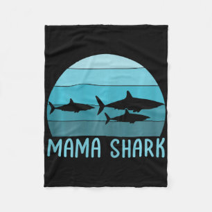 Mama Shark Mom Of 2 Mother's Day Fleece Blanket