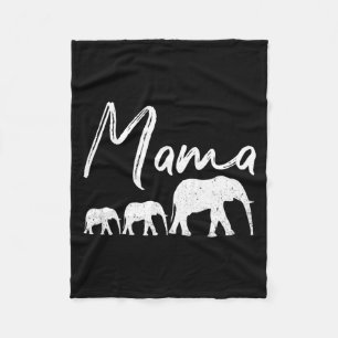 Mama shirt elephant mother's day christmas mommy fleece blanket