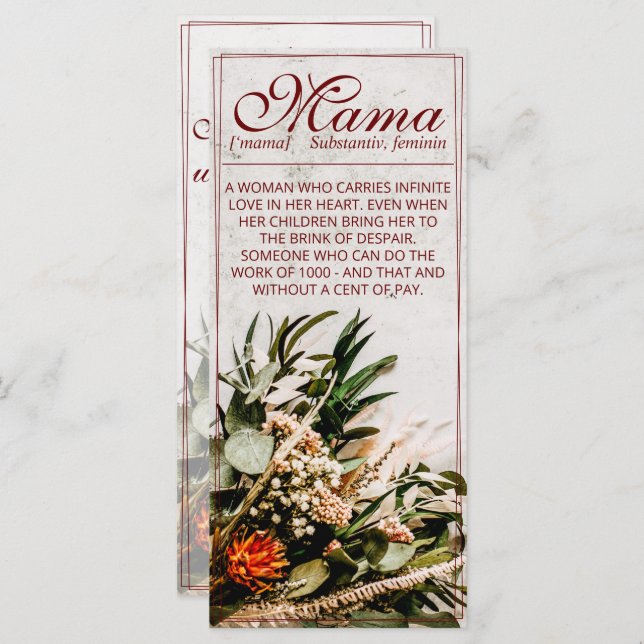 Mama - simply irreplaceable - Bouquet (Front/Back)