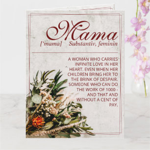 Mama - simply irreplaceable - Bouquet Card