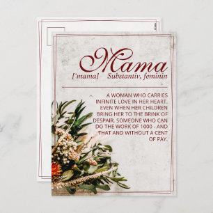 Mama - simply irreplaceable holiday postcard