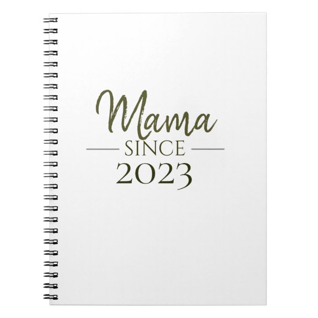 Mama Since Personalized Year Minimal Motherhood  Notebook (Front)