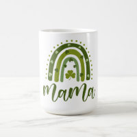 Mama St. Patrick's Day Green Shamrock Rainbow 