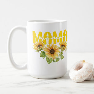 Mama Sunflower Sunshine - Cheerful Floral Design Coffee Mug