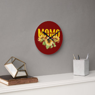 Mama Sunflower Sunshine - Cheerful Floral Design Round Clock