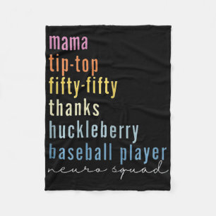 Mama Tip Top Fifty Thanks Huckleberry Baseball Pla Fleece Blanket