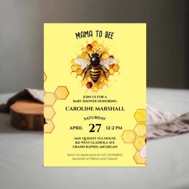 Mama To Bee Baby Shower Invitations (Creator Uploaded)