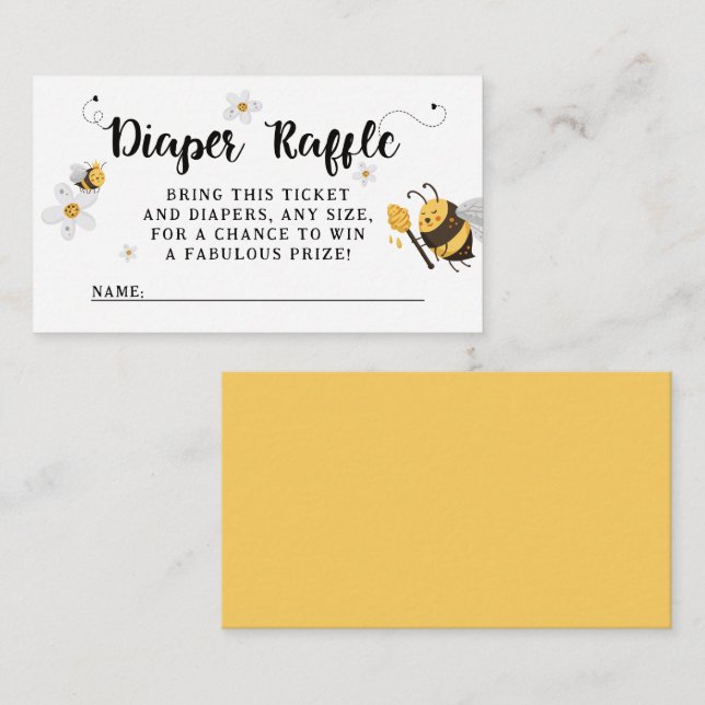 Mama to Bee Bumblebee Baby Shower Enclosure Card (Front/Back)