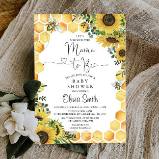 Mama to Bee Gender Neutral Baby Shower Invitation