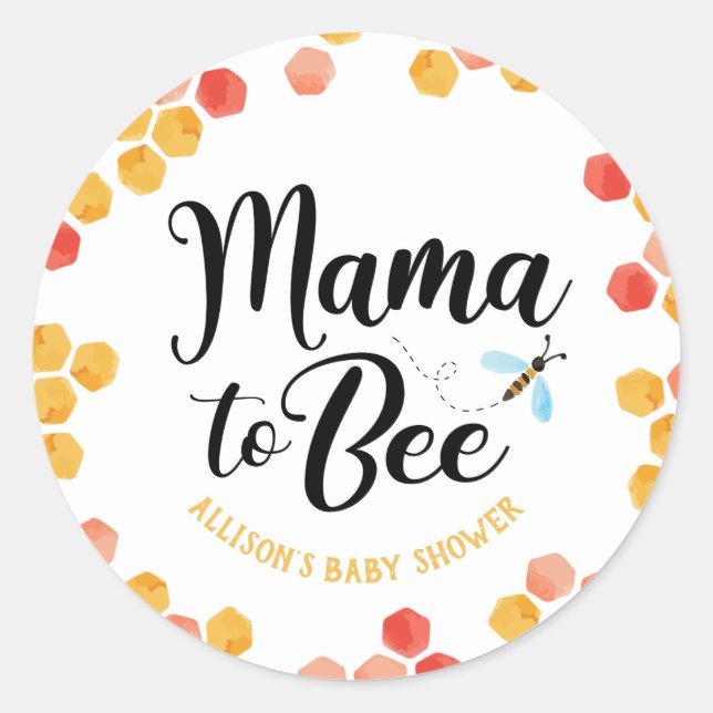 Mama to BEE Paper Plates Classic Round Sticker (Front)