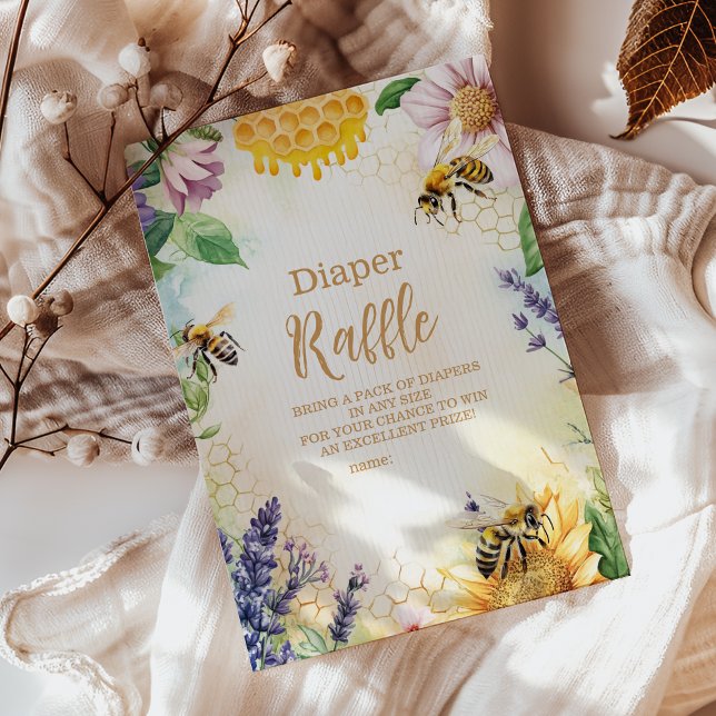 Mama to Bee Wildflower Honeybee Mom Diapper Raffle Enclosure Card (Creator Uploaded)