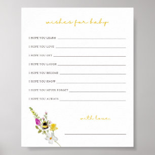 Mama to Bee Wishes for Baby Card Poster