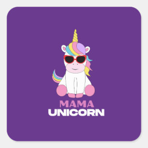 Mama Unicorn Magic Squad Square Sticker