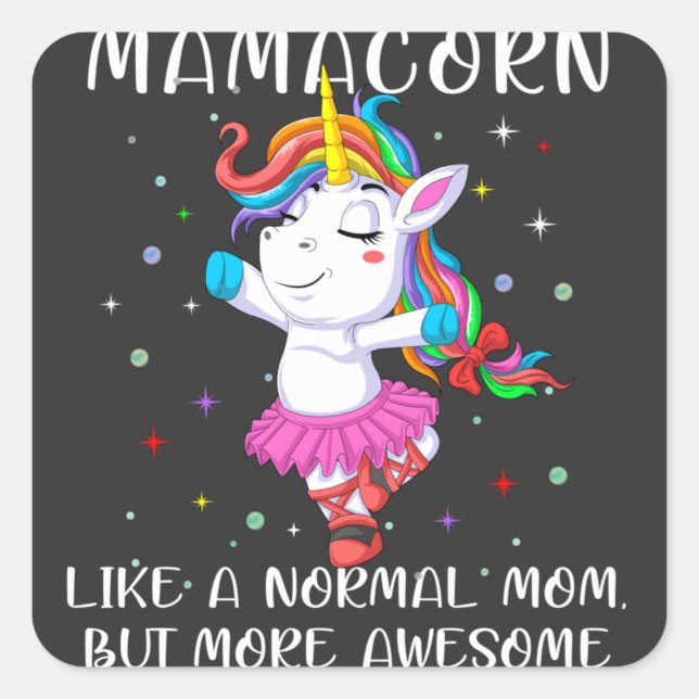 mama unicorn mother's day gift square sticker (Front)