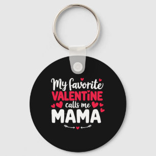 Mama Valentine Cute Romantic Valentines Day Couple Keychain