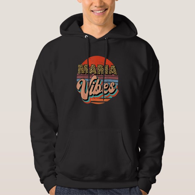 Mama Vibes Leopard Mother's Day Hoodie (Front)
