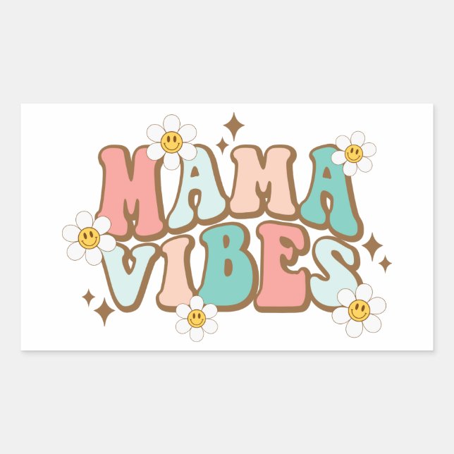 Mama Vibes with Daisies Sticker (Front)