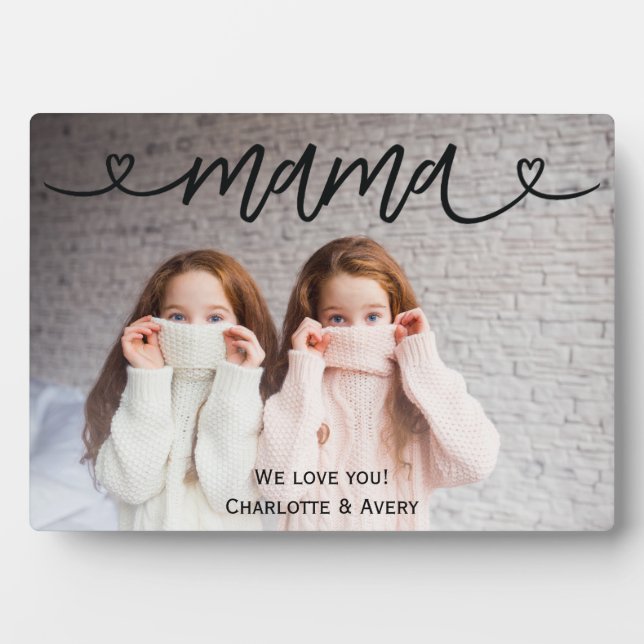 Mama We Love You Personalized Photo Plaque (Front)