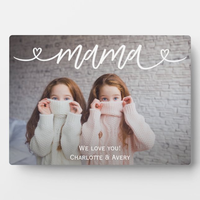 Mama We Love You Personalized Photo Plaque (Front)