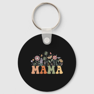 Mama Wildflower Floral Birthday Baby Shower New Ma Keychain