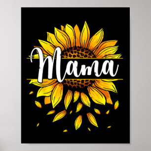 Mama With Yellow Sunflower Floral Graphic Mothers Poster