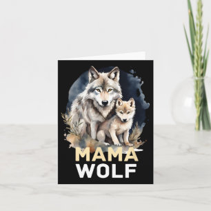 Mama Wolf And Baby Mama Mommy Mom Mothers Day Card