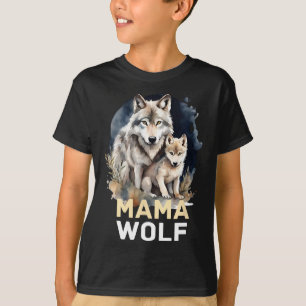 Mama Wolf And Baby Mama Mommy Mom Mothers Day T-Shirt