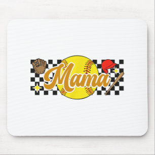 Mama Women Mothers Day Softball Lover Softball Mom Mouse Pad