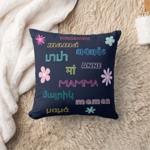 Mama Word in Different Languages International   Throw Pillow