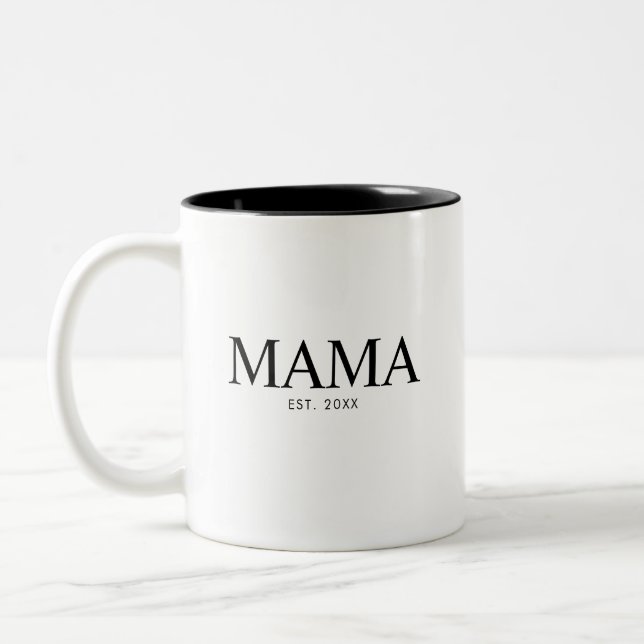 Mama Year Established Two-Tone Coffee Mug (Left)