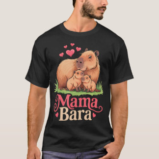 Mamabara Capybara Funny Capy Family Mom Mothers T-Shirt