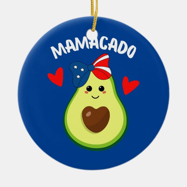 Mamacado Avocado Pregnant Mom Pregnancy Avo  Ceramic Ornament (Front)