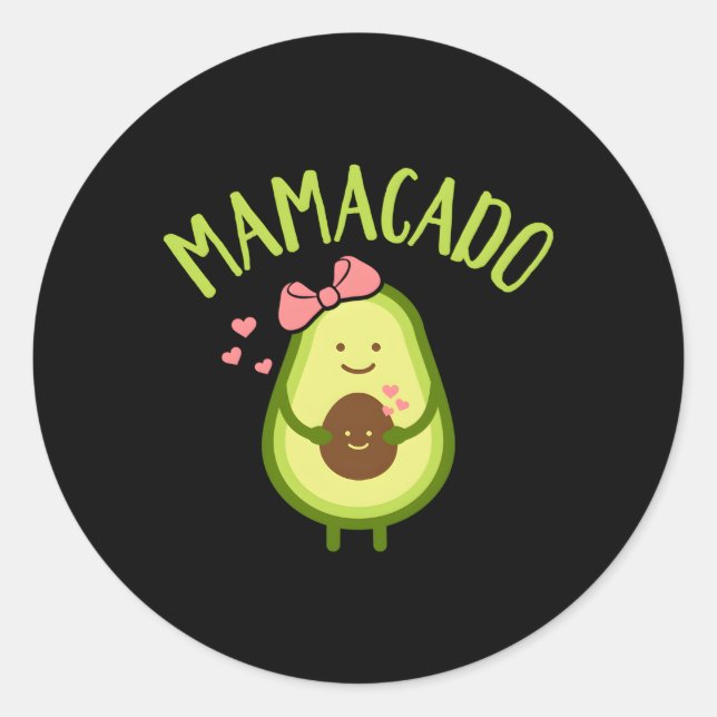 Mamacado Mom Classic Round Sticker (Front)