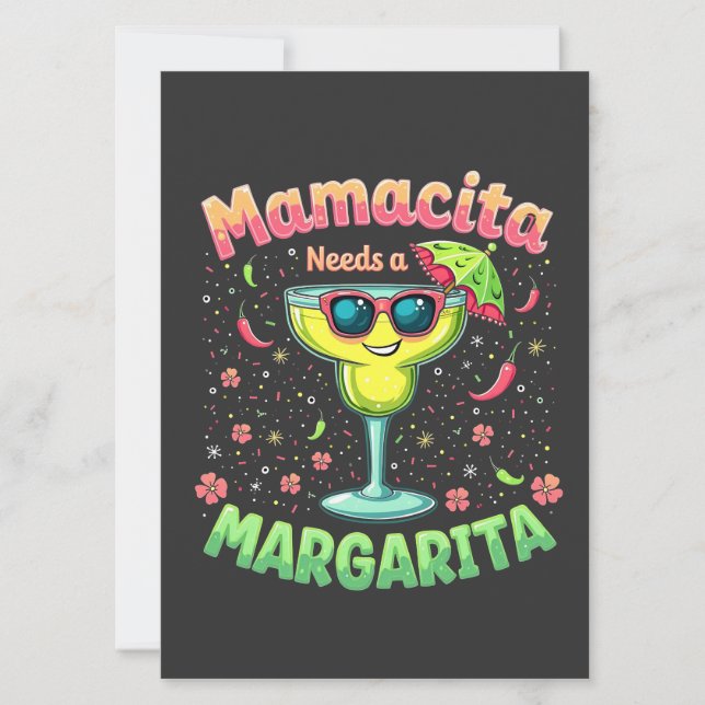 Mamacita Needs a Margarita  Cinco De Mayo Party Invitation (Front)
