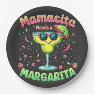 Mamacita Needs a Margarita  Cinco De Mayo Party Paper Plate